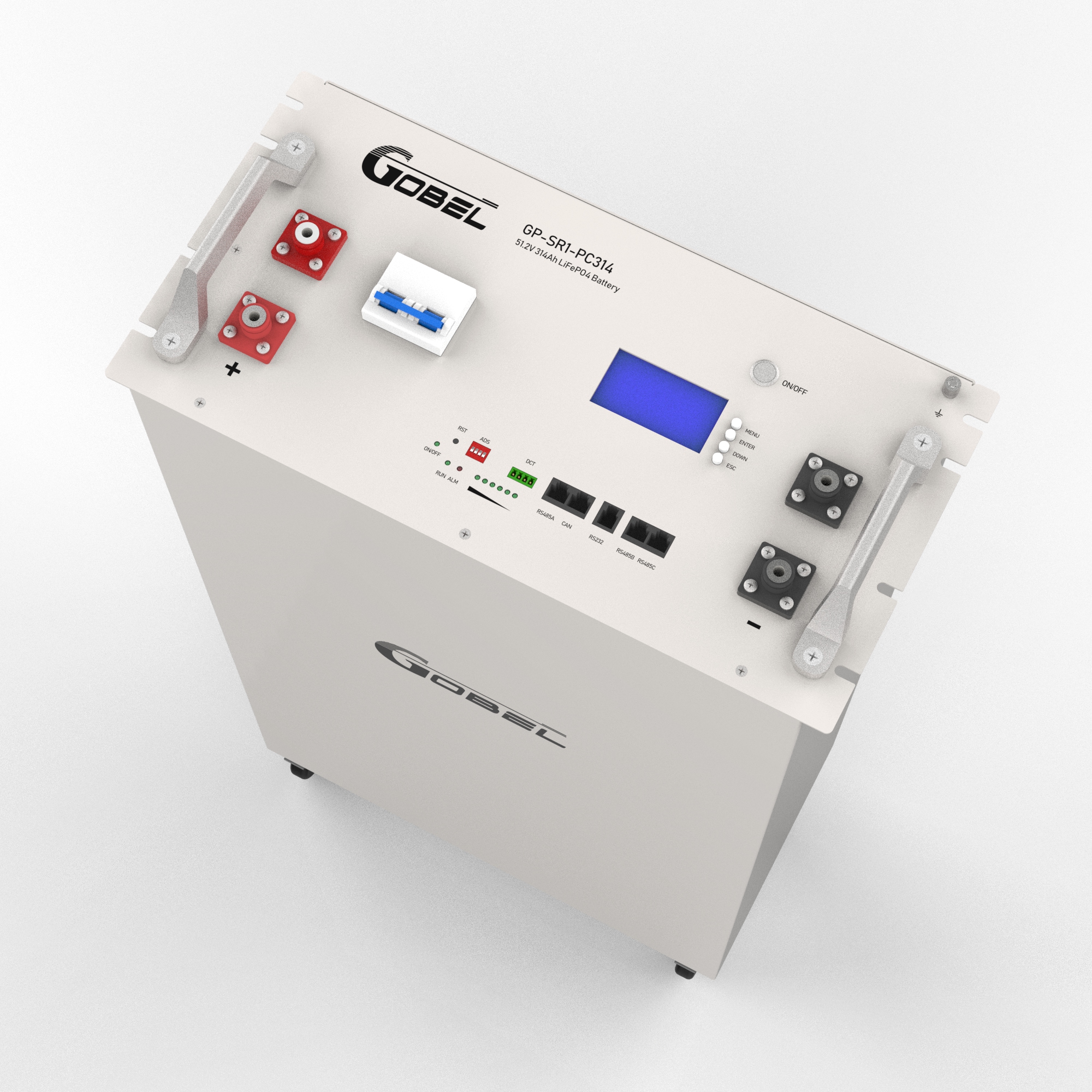 Batería para rack de servidor Gobel PowerFable 16 Pro de 16 kWh - LiFePO4 ESS de 51,2 V, 314 Ah con celdas EVE de grado A, BMS inteligente de 200 A y equilibrador activo de 2,0 A