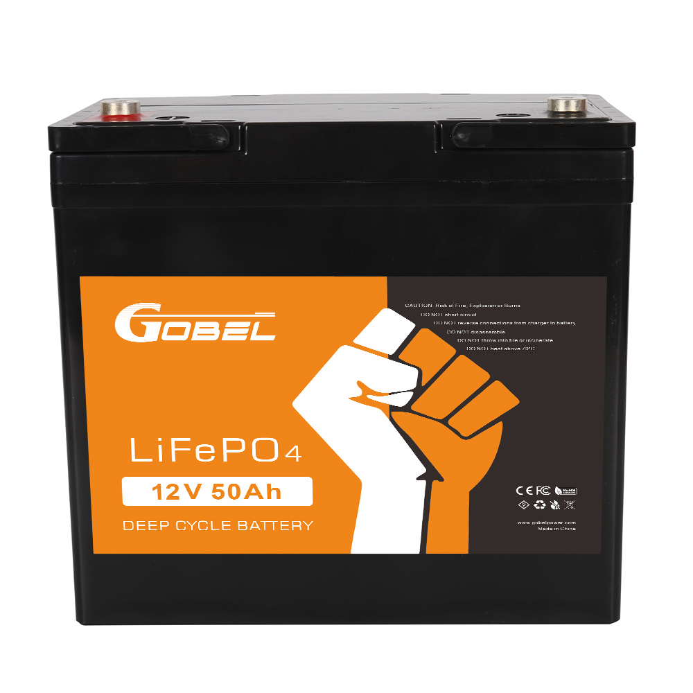 Gobel Batterie LiFePO4 12,8 V 50 Ah 640 Wh, remplacement au plomb pour camping-car, solaire et marin