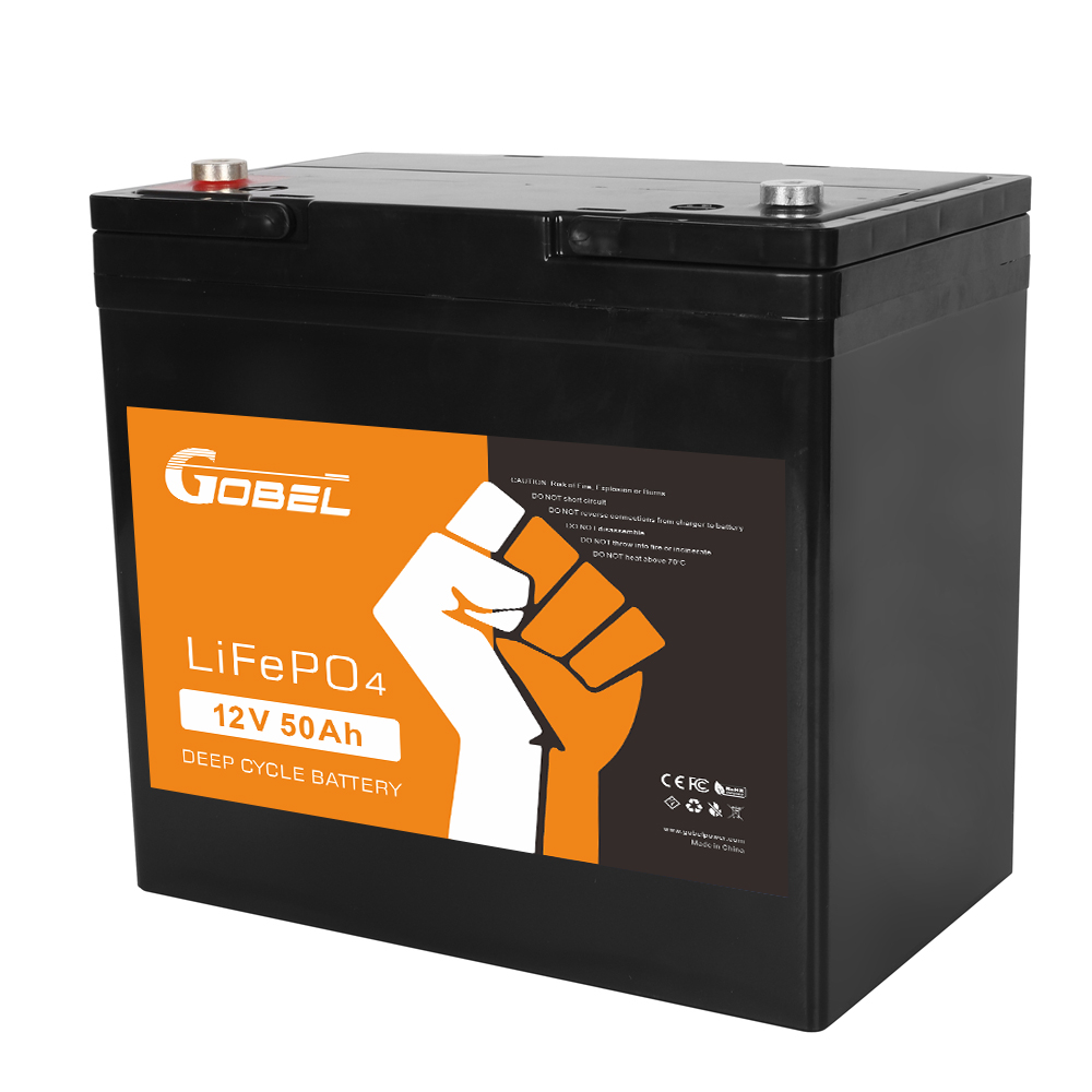 Gobel Batterie LiFePO4 12,8 V 50 Ah 640 Wh, remplacement au plomb pour camping-car, solaire et marin