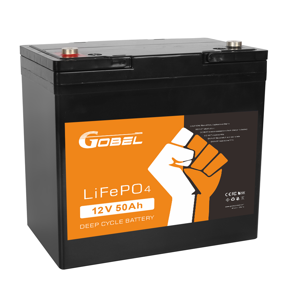 Gobel Batterie LiFePO4 12,8 V 50 Ah 640 Wh, remplacement au plomb pour camping-car, solaire et marin