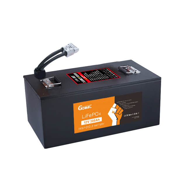 Gobel Power GP-12300 Pacco batteria LiFePO4 12,8 V 300 Ah 3,84 kWh - Batteria solare a ciclo profondo con BMS integrato, custodia in ABS, oltre 4000 cicli per camper, marina, energia solare off-grid