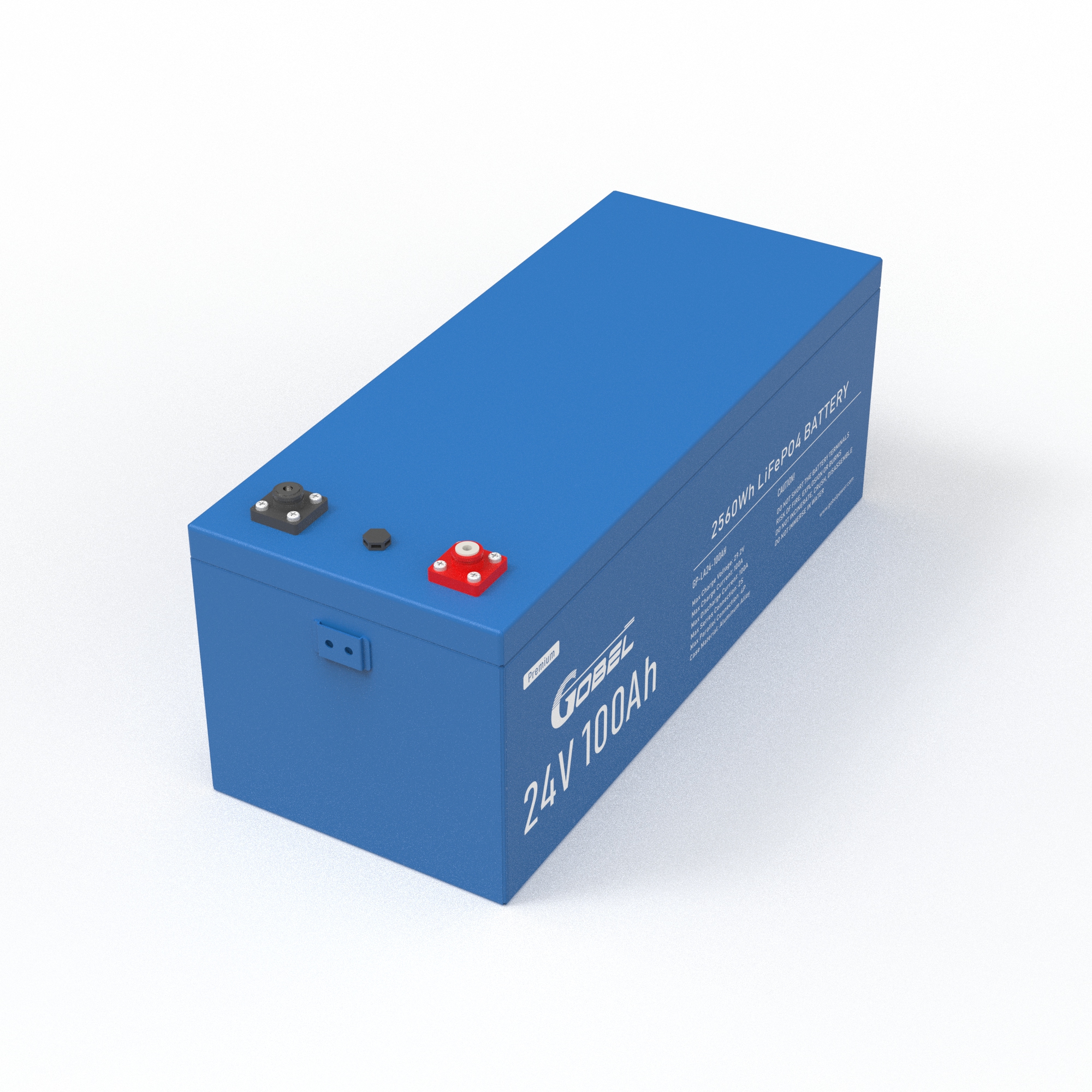 Gobel Power GP-LA24-100AH ​​25,6 V 100 Ah 2,56 kWh LiFePO4-Batterie – Gehäuse aus Aluminiumlegierung, Bluetooth BMS, IPX6 wasserdicht, Solarbatterie mit mehr als 4.000 Zyklen für Wohnmobile, Schiffe u
